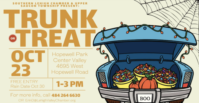 No Tricks! Just TNo Tricks! Just Treats - Halloween Family Fun from Trunks in Upper Saucon Township Oct 23reats - Halloween Family Fun from Trunks in Upper Saucon Township Oct 23